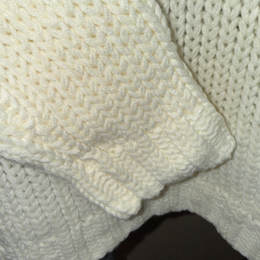 Miracle Cream Cowl Neck Cable knit Sweater​ - Picture 5 of 9